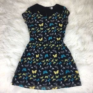 Divided By HM Size 2 Butterfly Black Dress